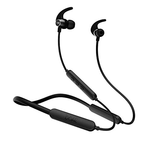 boAt Rockerz 255 Pro+ in-Ear Bluetooth Neckband with Upto 40 Hours Playback, ASAP Charge, IPX7, Dual Pairing, BT v5.0, with Mic (Active Black)